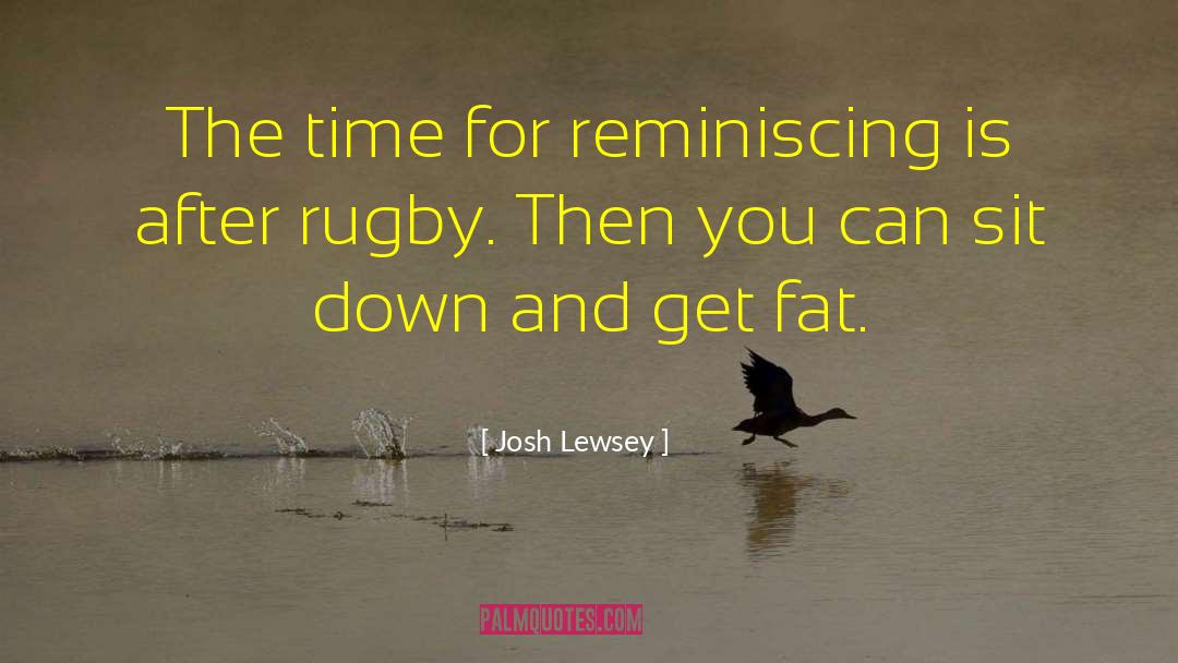 Josh Lewsey Quotes: The time for reminiscing is