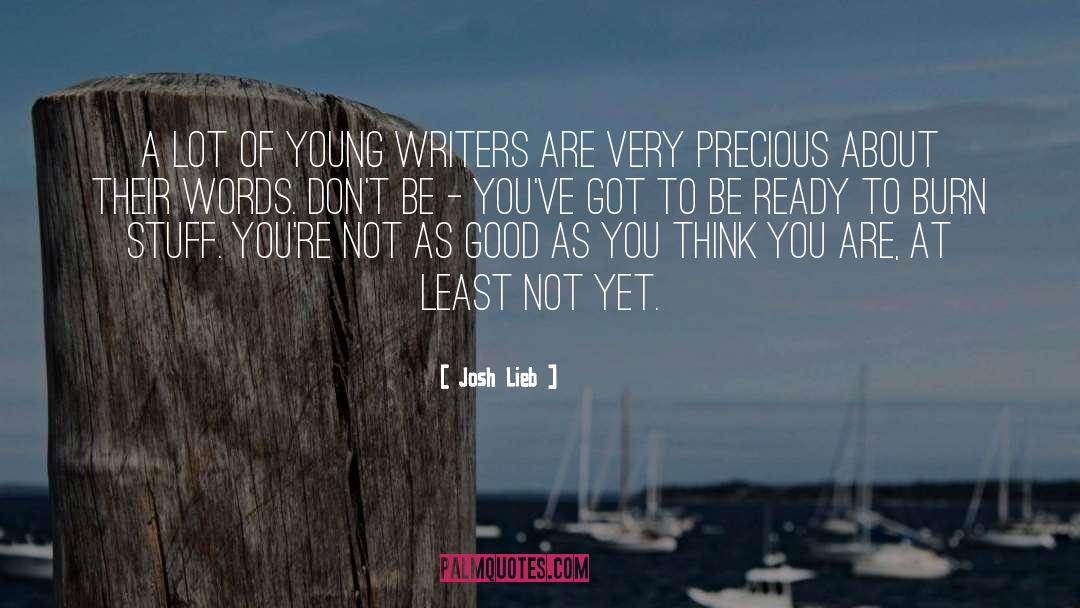 Josh Lieb Quotes: A lot of young writers