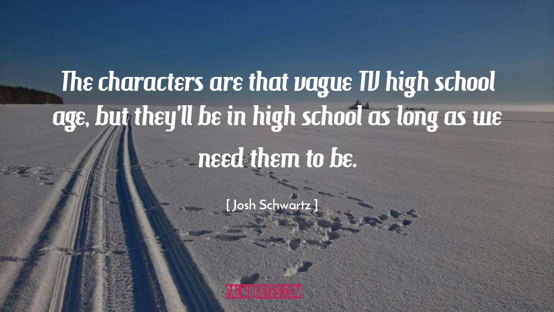 Josh Schwartz Quotes: The characters are that vague