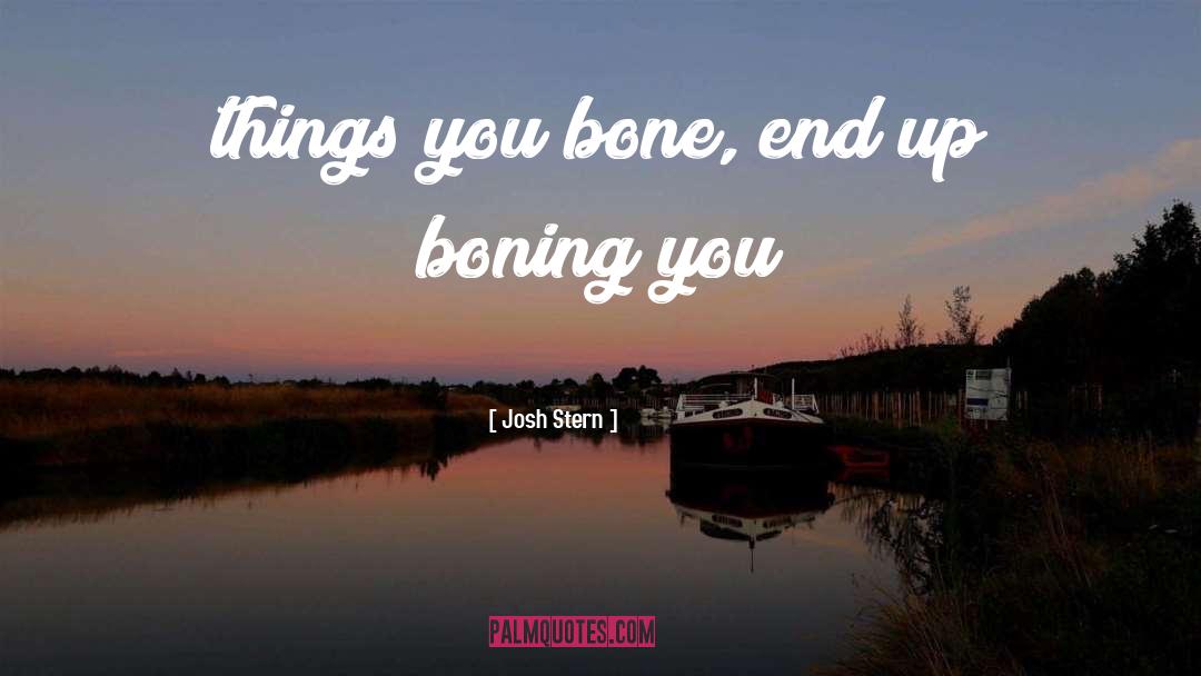 Josh Stern Quotes: things you bone, end up