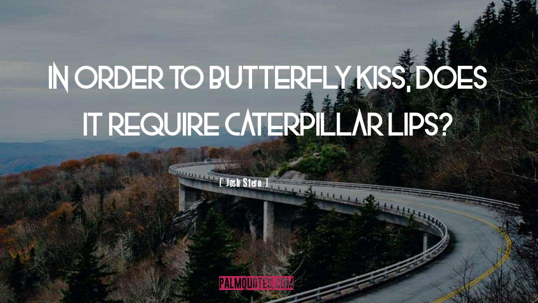 Josh Stern Quotes: In order to butterfly kiss,