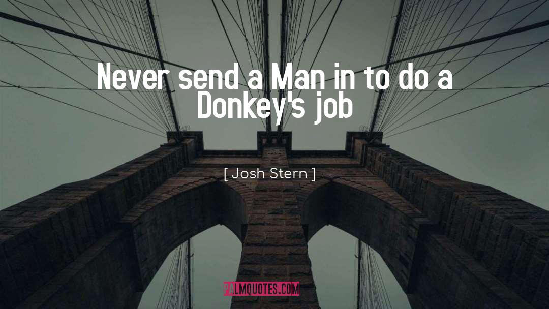 Josh Stern Quotes: Never send a Man in