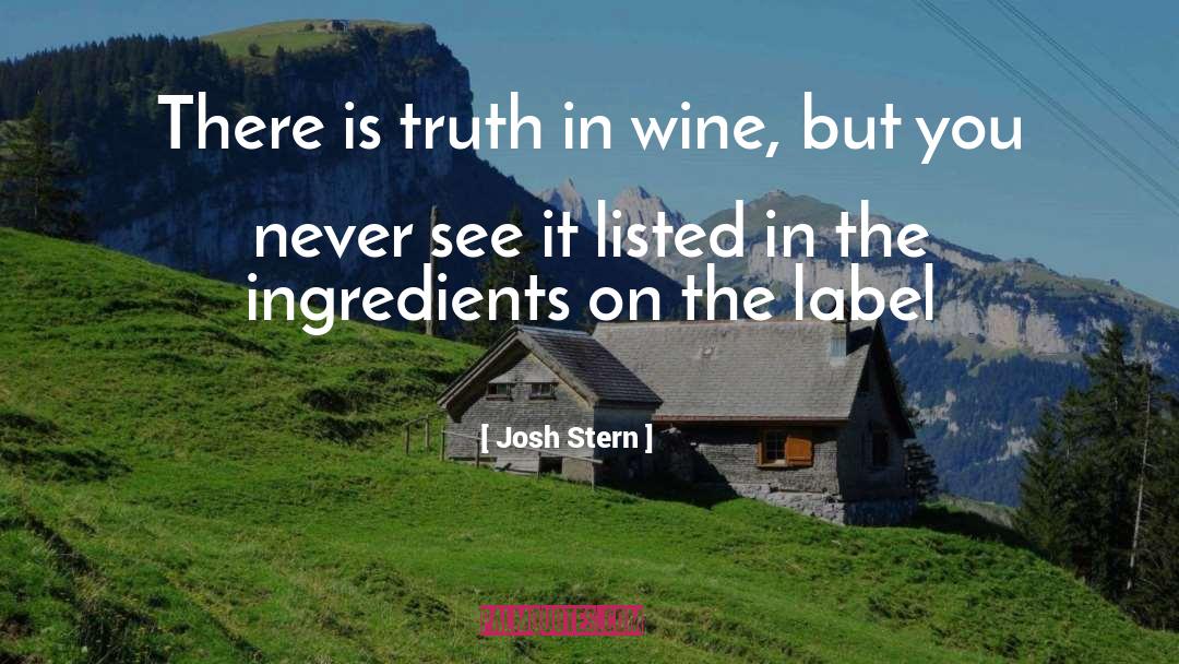 Josh Stern Quotes: There is truth in wine,