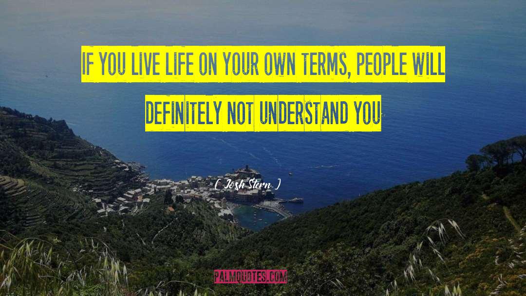 Josh Stern Quotes: If you live life on