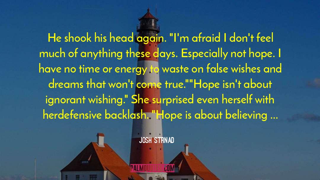 Josh Strnad Quotes: He shook his head again.