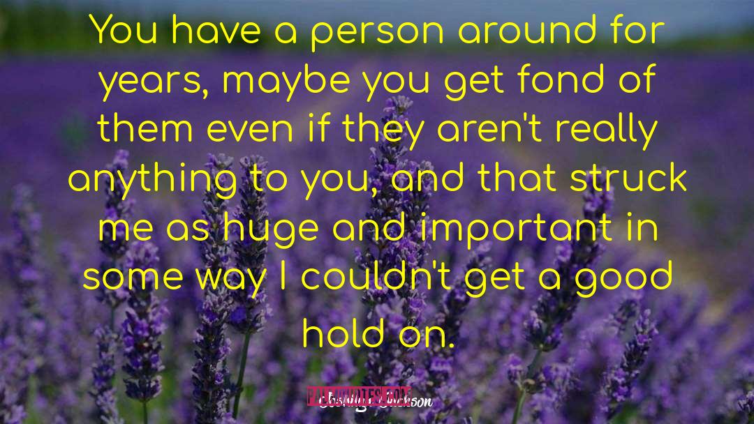 Joshilyn Jackson Quotes: You have a person around