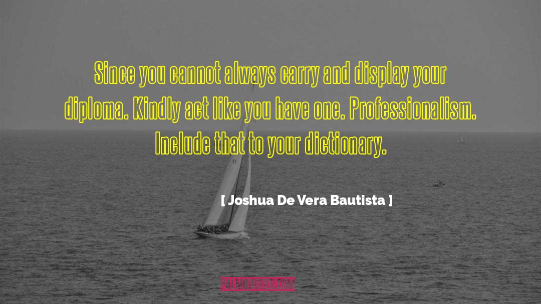 Joshua De Vera Bautista Quotes: Since you cannot always carry