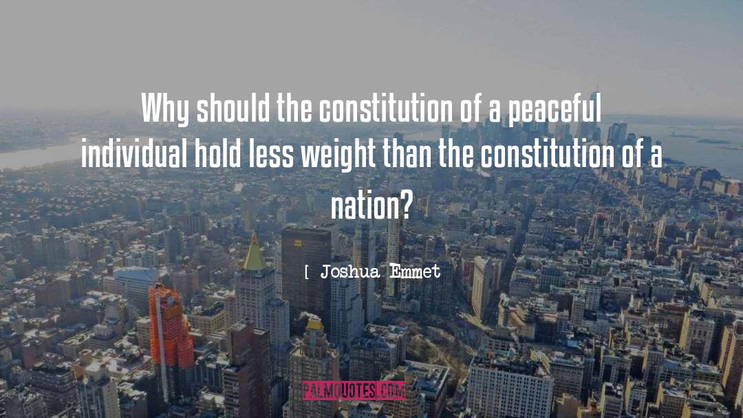 Joshua Emmet Quotes: Why should the constitution of