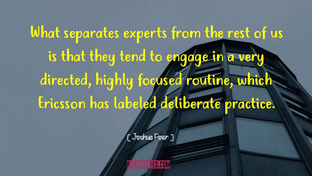 Joshua Foer Quotes: What separates experts from the