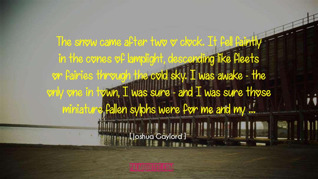 Joshua Gaylord Quotes: The snow came after two