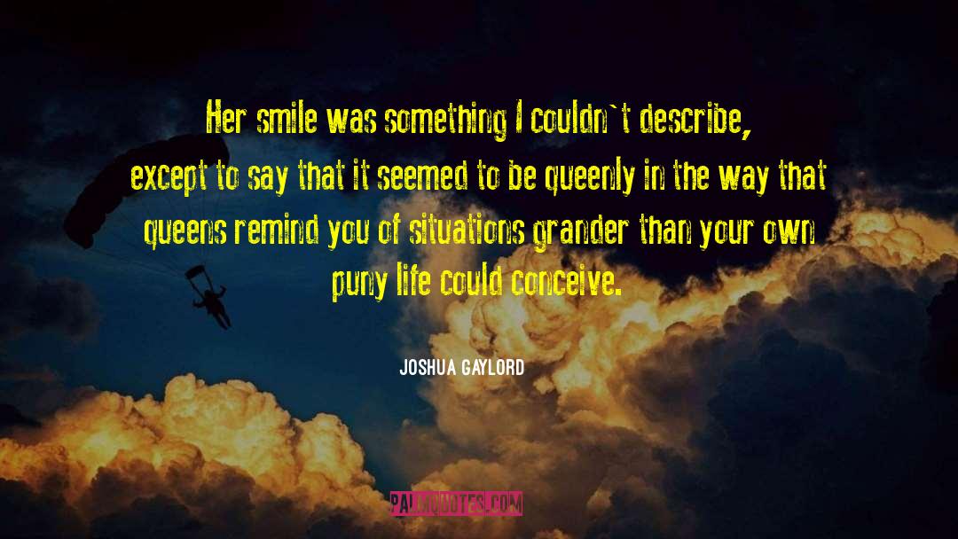 Joshua Gaylord Quotes: Her smile was something I