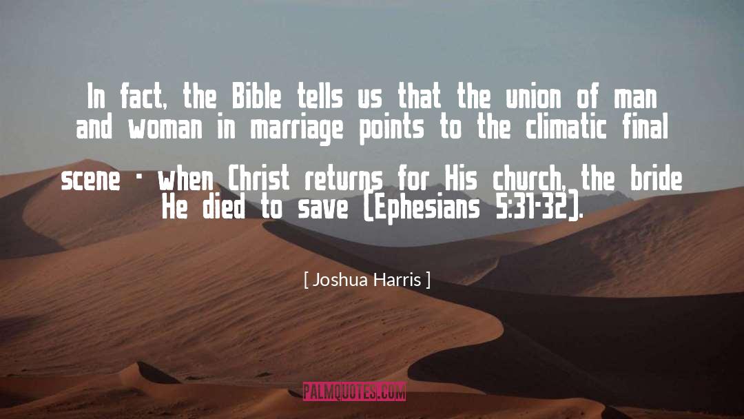 Joshua Harris Quotes: In fact, the Bible tells
