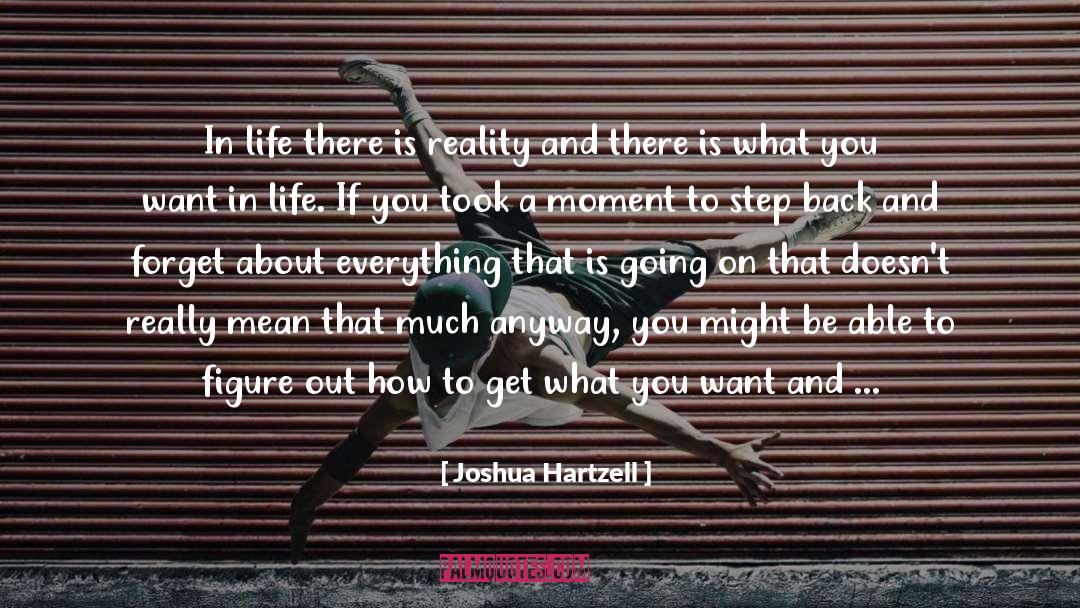 Joshua Hartzell Quotes: In life there is reality