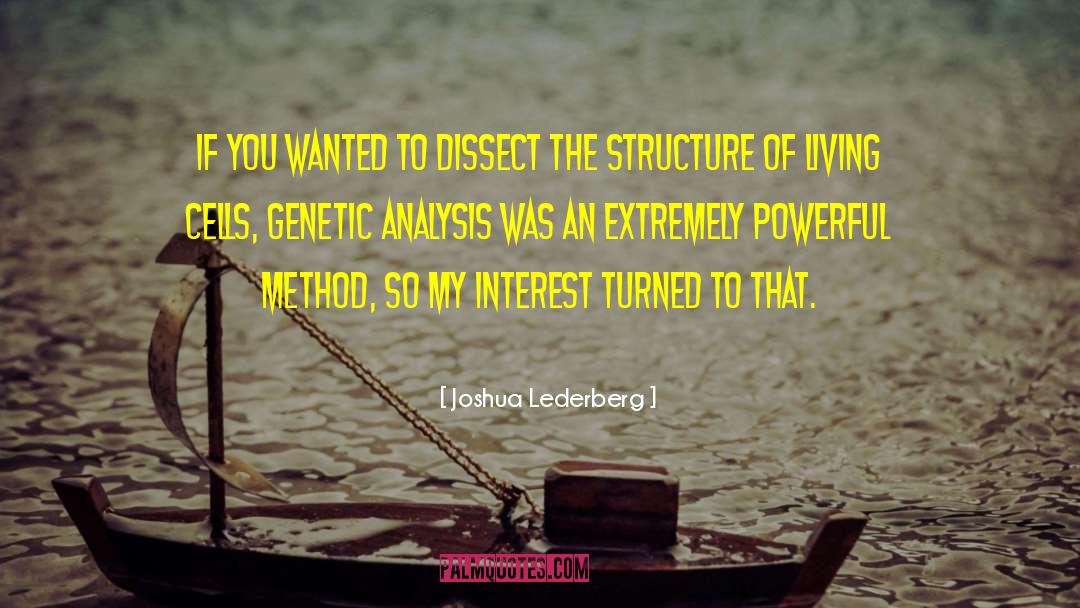 Joshua Lederberg Quotes: If you wanted to dissect