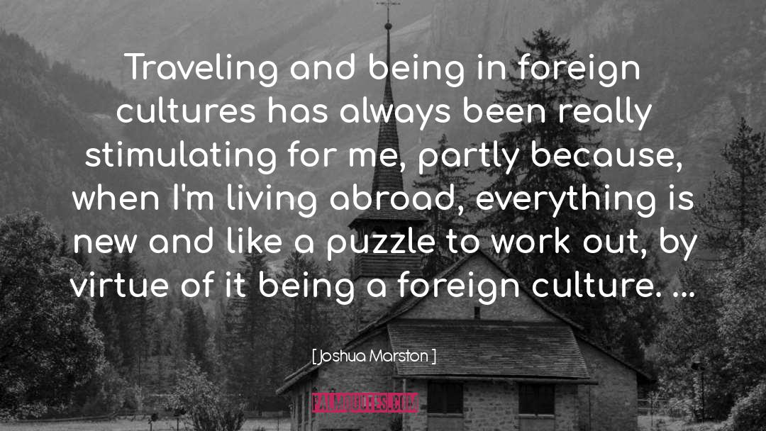 Joshua Marston Quotes: Traveling and being in foreign