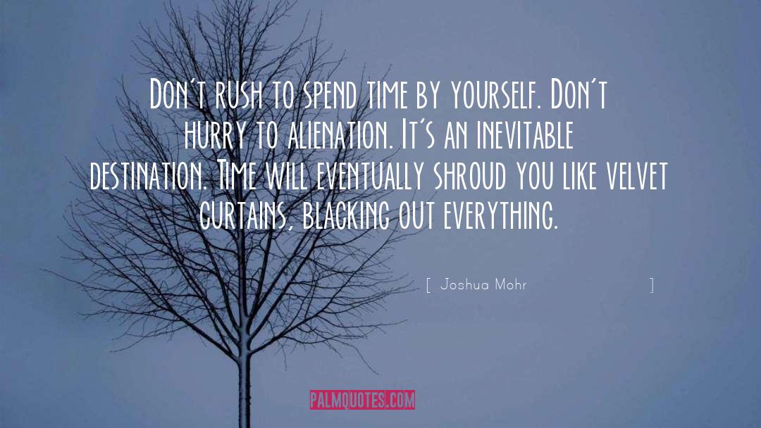 Joshua Mohr Quotes: Don't rush to spend time