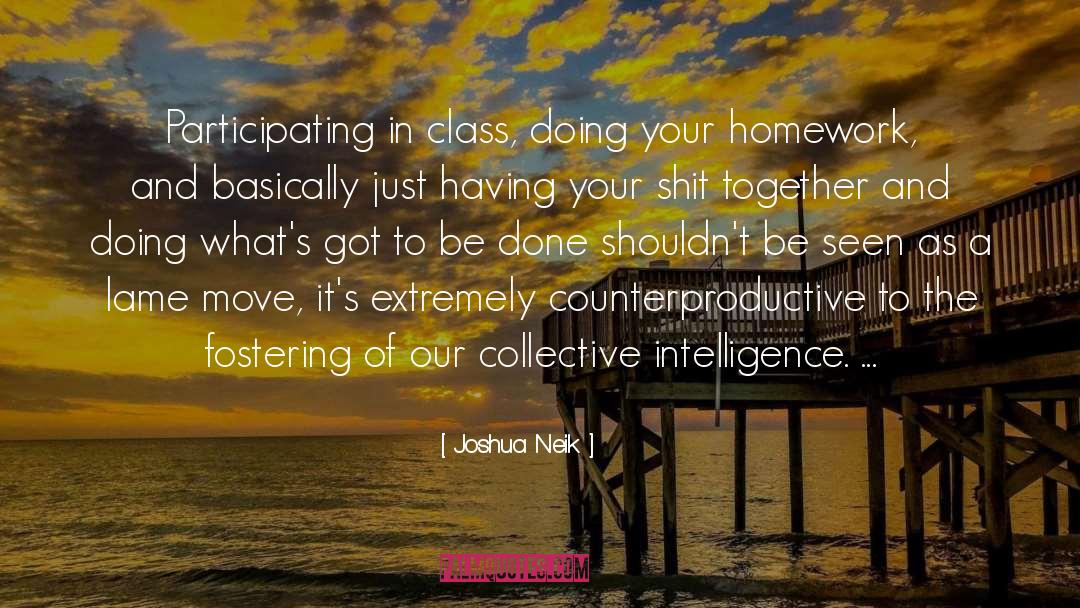 Joshua Neik Quotes: Participating in class, doing your