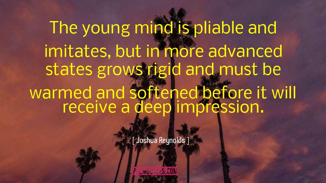 Joshua Reynolds Quotes: The young mind is pliable