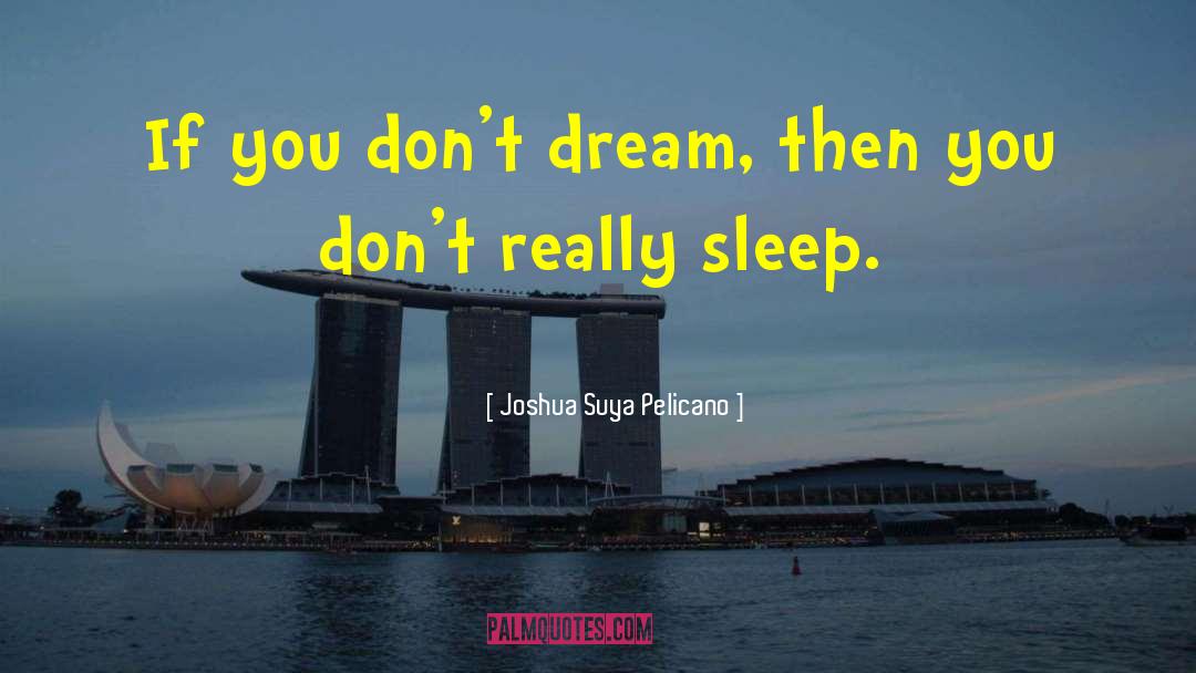 Joshua Suya Pelicano Quotes: If you don't dream, then