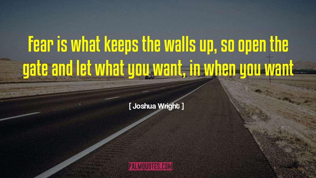 Joshua Wright Quotes: Fear is what keeps the