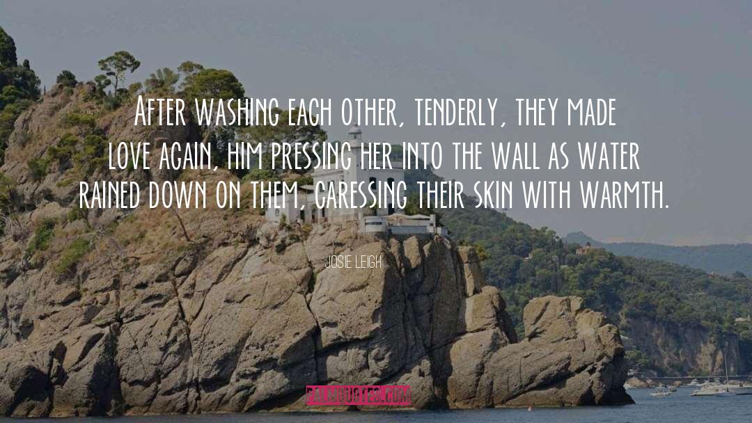 Josie Leigh Quotes: After washing each other, tenderly,