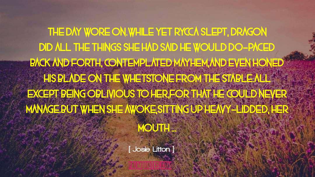 Josie Litton Quotes: The day wore on.While yet