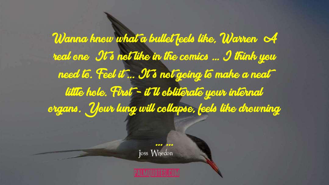 Joss Whedon Quotes: Wanna know what a bullet