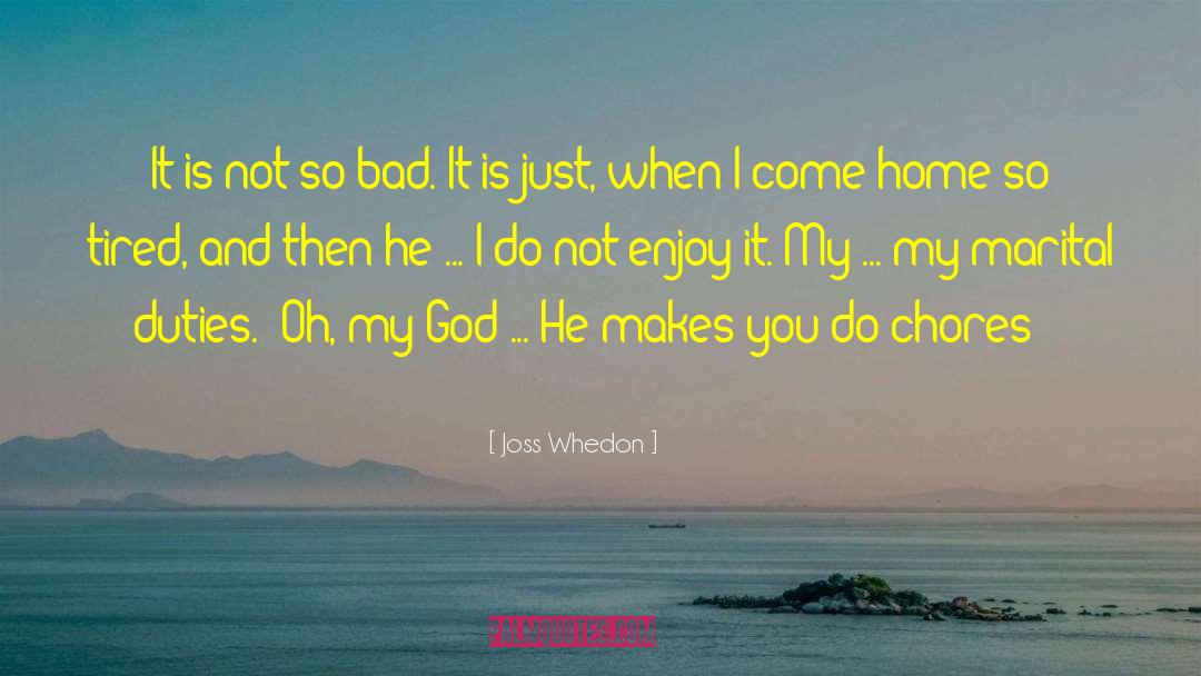 Joss Whedon Quotes: It is not so bad.