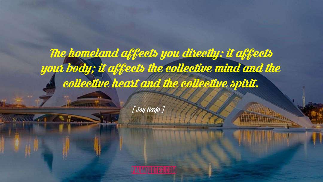 Joy Harjo Quotes: The homeland affects you directly: