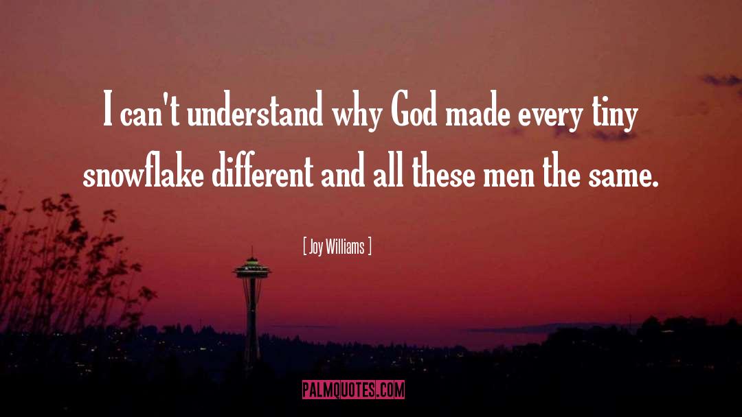 Joy Williams Quotes: I can't understand why God
