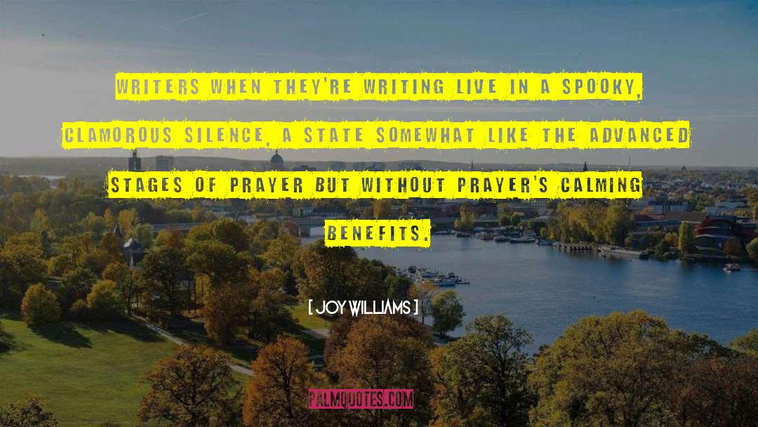 Joy Williams Quotes: Writers when they're writing live