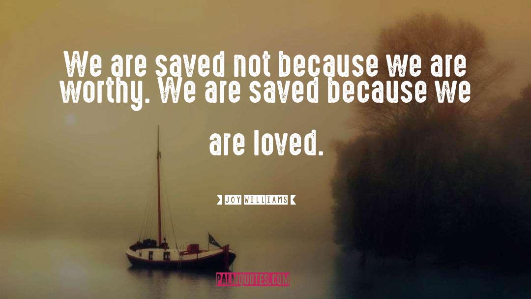 Joy Williams Quotes: We are saved not because