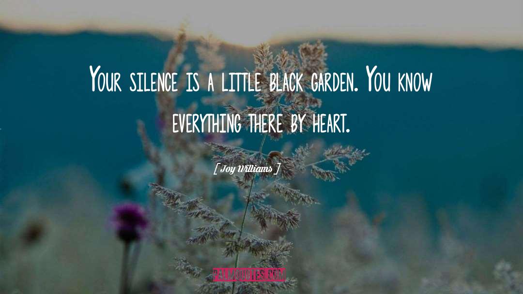 Joy Williams Quotes: Your silence is a little