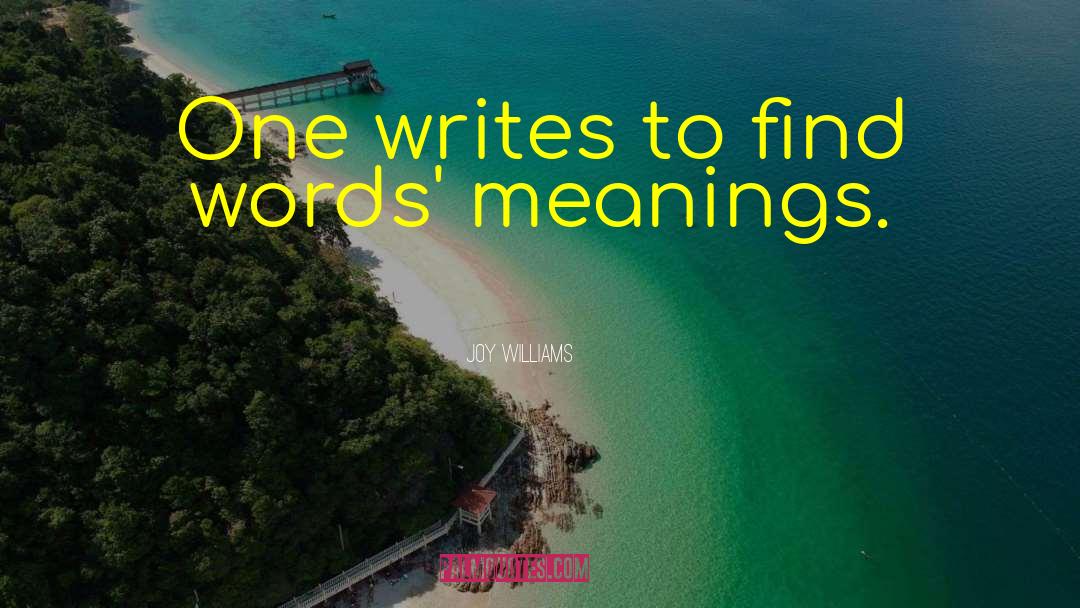 Joy Williams Quotes: One writes to find words'