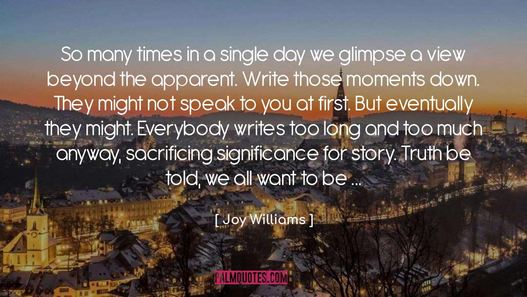 Joy Williams Quotes: So many times in a