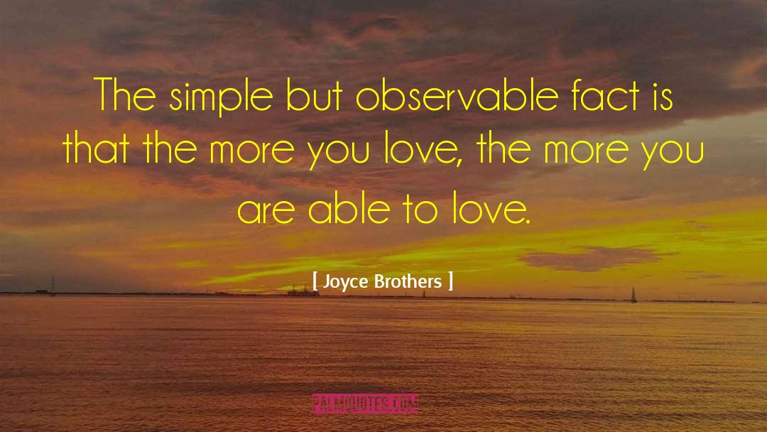 Joyce Brothers Quotes: The simple but observable fact