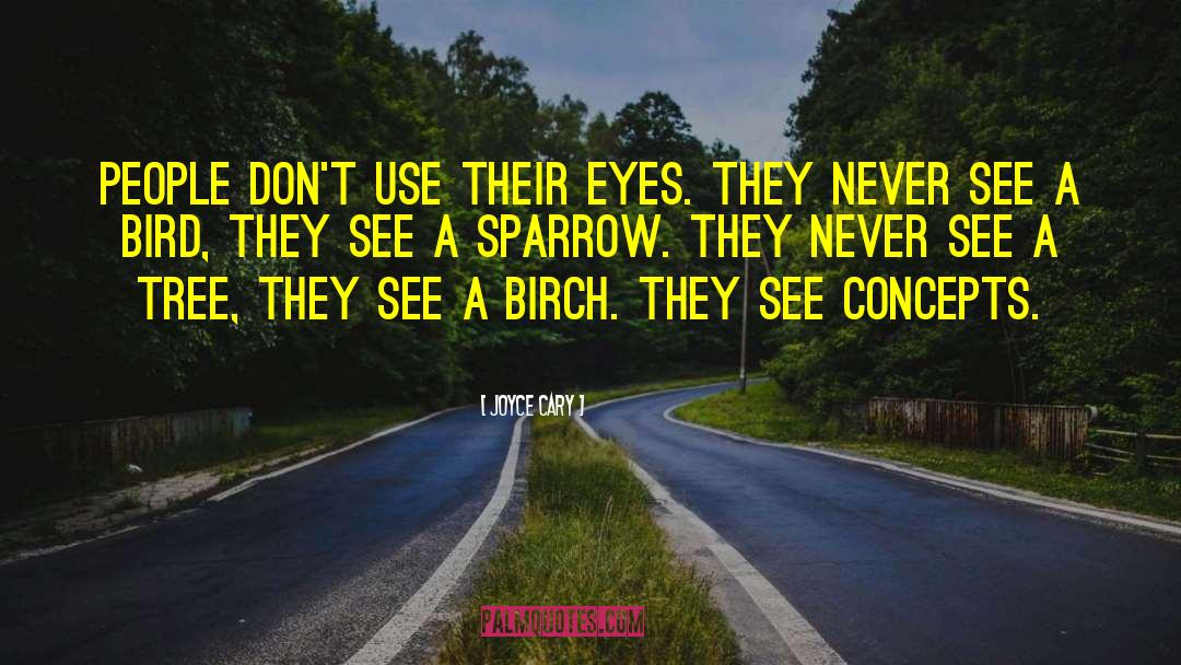 Joyce Cary Quotes: People don't use their eyes.