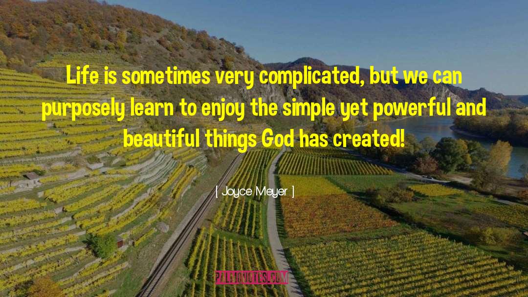 Joyce Meyer Quotes: Life is sometimes very complicated,