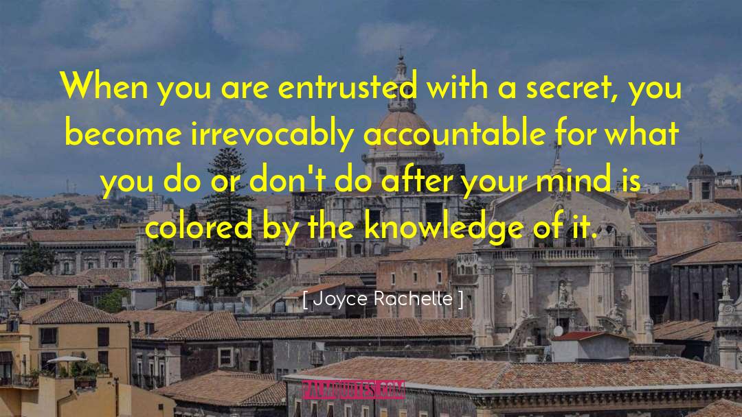 Joyce Rachelle Quotes: When you are entrusted with