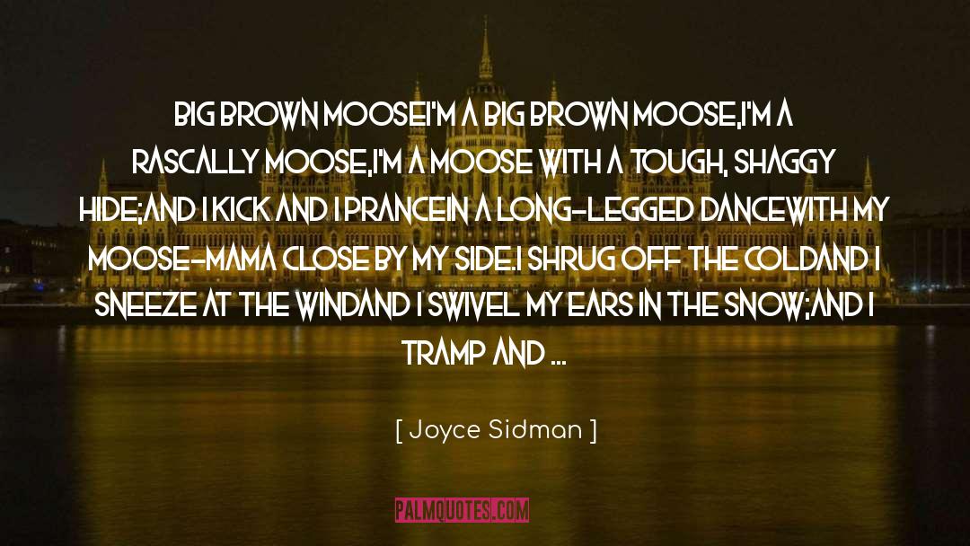 Joyce Sidman Quotes: Big Brown Moose<br /><br />I'm
