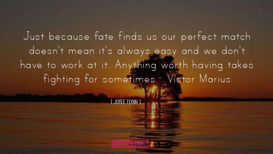 Joyee Flynn Quotes: Just because fate finds us