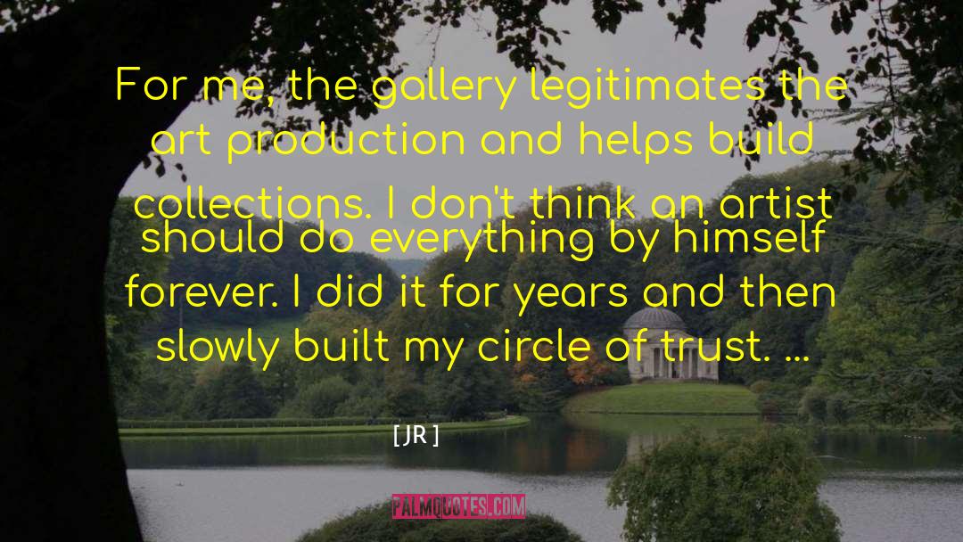 JR Quotes: For me, the gallery legitimates