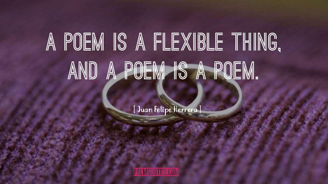 Juan Felipe Herrera Quotes: A poem is a flexible