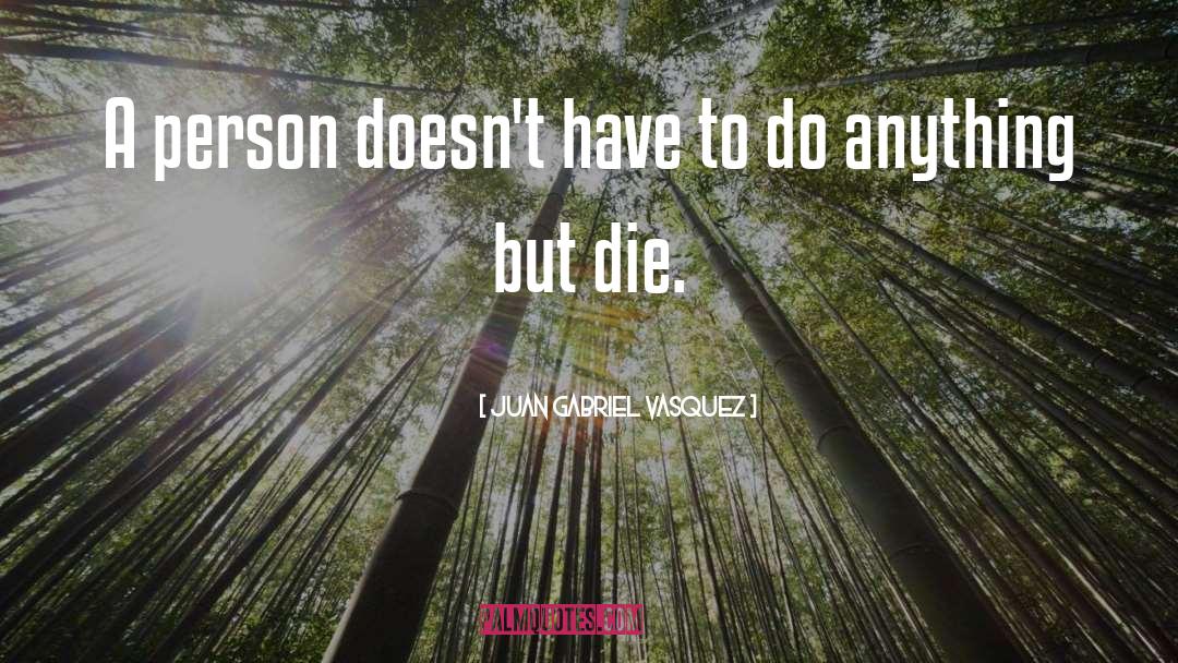 Juan Gabriel Vasquez Quotes: A person doesn't have to