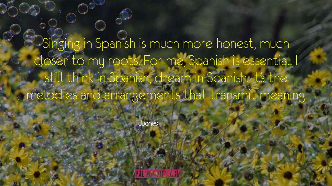 Juanes Quotes: Singing in Spanish is much