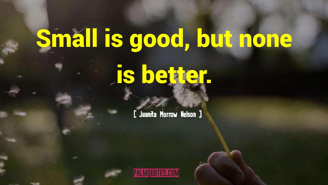 Juanita Morrow Nelson Quotes: Small is good, but none