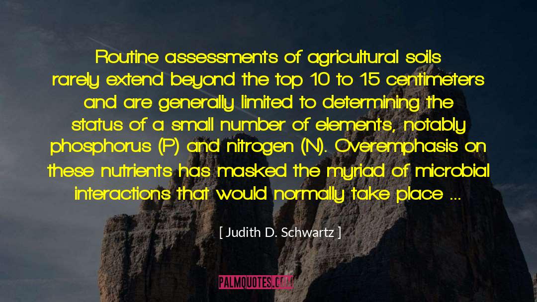 Judith D. Schwartz Quotes: Routine assessments of agricultural soils