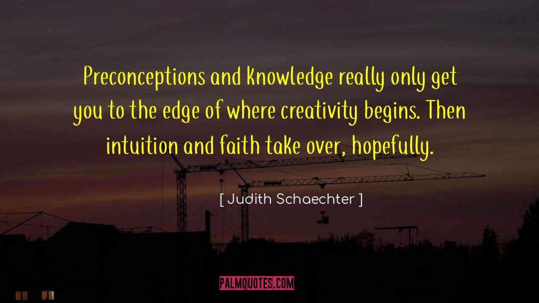 Judith Schaechter Quotes: Preconceptions and knowledge really only