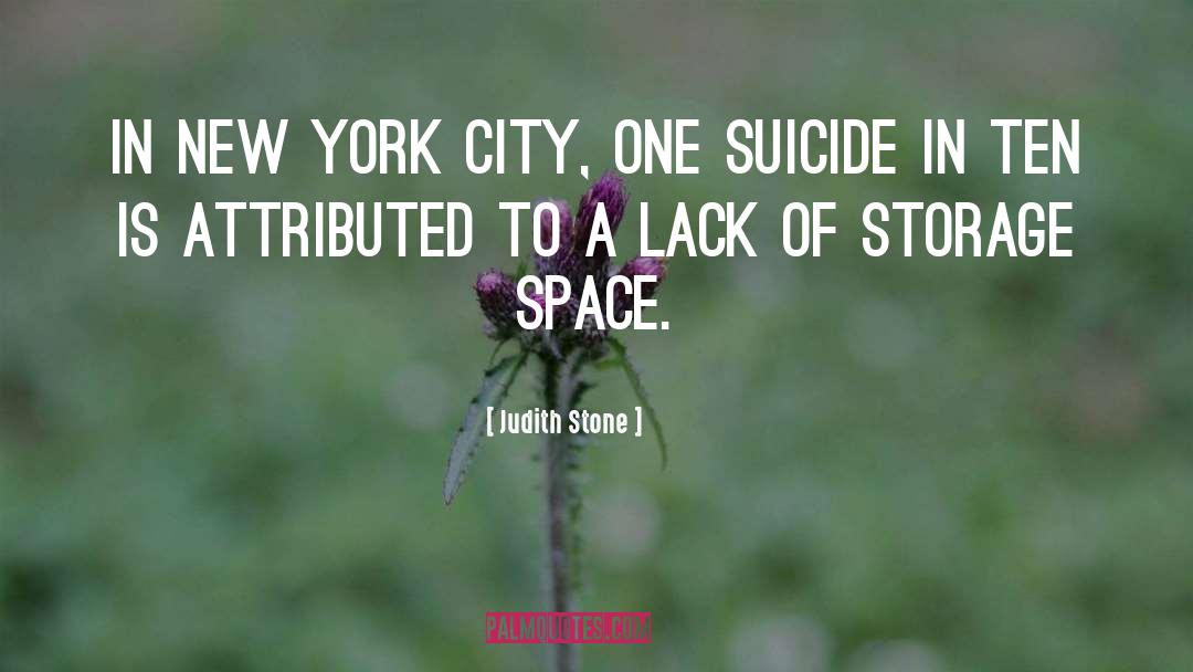 Judith Stone Quotes: In New York City, one