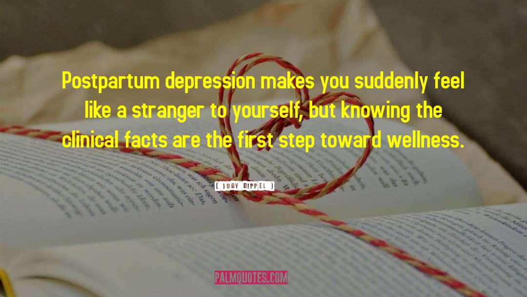 Judy Dippel Quotes: Postpartum depression makes you suddenly